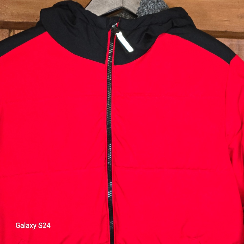 ZeroXposur Red Black Hooded Puffer Jacket Boys Size L 14 16 Winter Warm‎